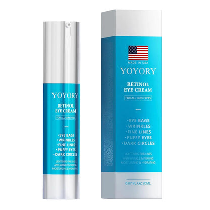 YOYORY Retinol Under Eye Cream - Anti Aging Eye Cream for Dark Circles and Puffiness Eye Bags Wrinkles Fine Lines Skin Care Treatment Moisturizes (0.67 Fl Oz)